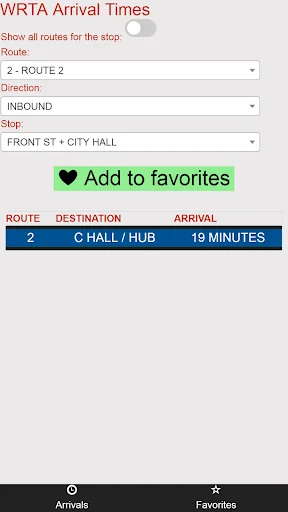 Worcester WRTA Bus Tracker screenshot 2