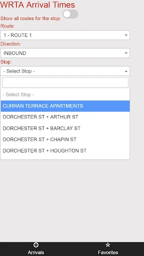 Worcester WRTA Bus Tracker screenshot 3