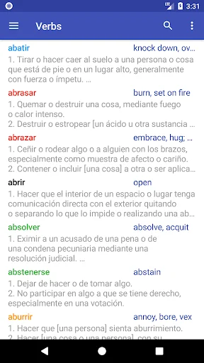 Verbos Español screenshot 1