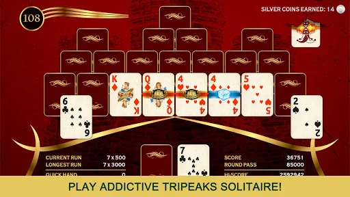 Towers TriPeaks Solitaire Game screenshot 1