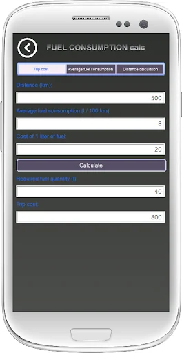 Fuel calculation