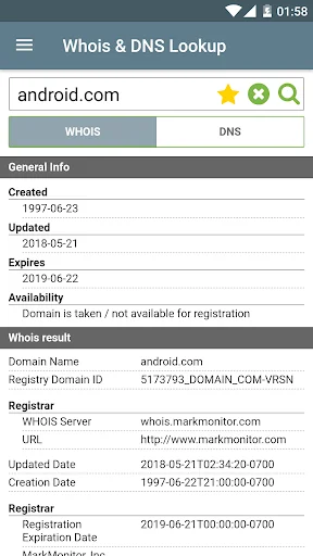 Whois & DNS Lookup - Domain/IP screenshot 1
