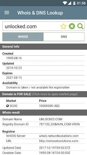 Whois & DNS Lookup - Domain/IP screenshot 4