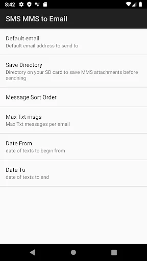 SMS MMS to Email screenshot 2