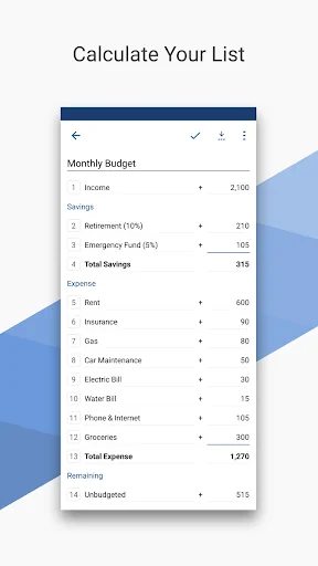 CalcList - Calculate Your List screenshot 1