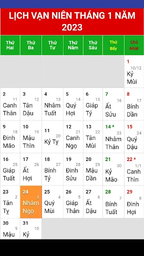 Ngày đẹp - lịch âm 2025
