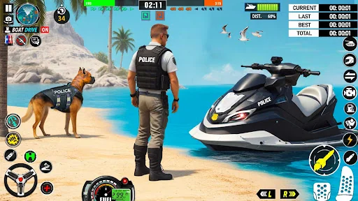 Police Boat Chase Crime Games