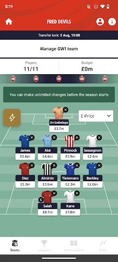 The Sun Dream Team Soccer screenshot 1