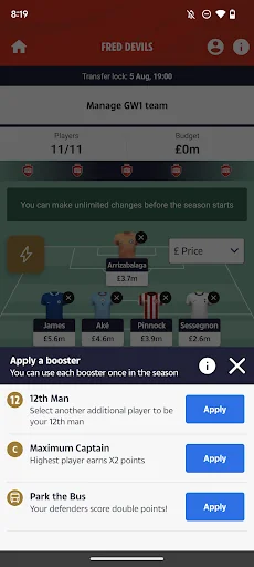 The Sun Dream Team Soccer screenshot 2