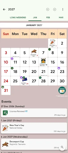 Australia Calendar 2026-2027