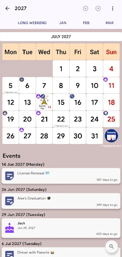 France Calendar