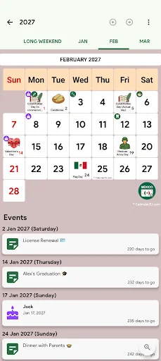 Mexico Calendar screenshot 1