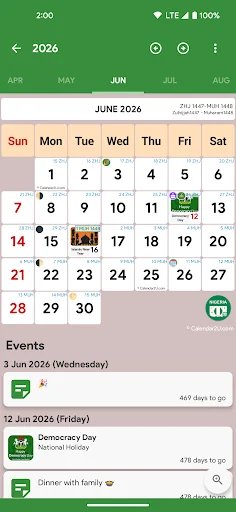Nigeria Calendar