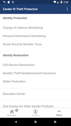 Zander Identity Theft Protecti screenshot 4