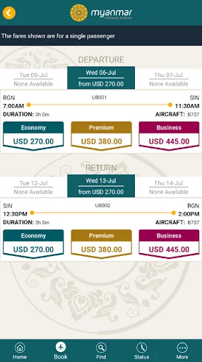 Myanmar National Airlines screenshot 2