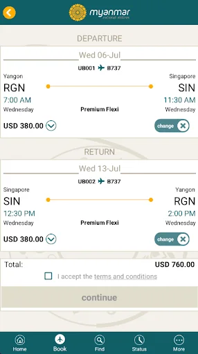 Myanmar National Airlines screenshot 3