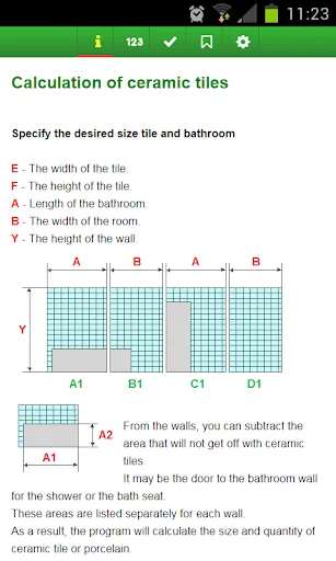 Calculation of ceramic tiles