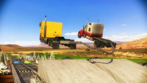 Chained Trucks against Ramp screenshot 2