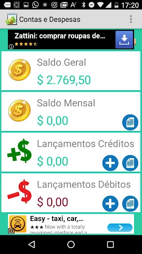 Contas e Despesas