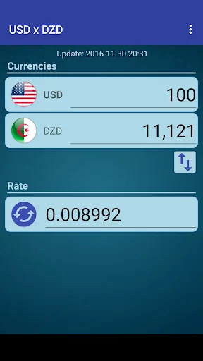 US Dollar to Algerian Dinar