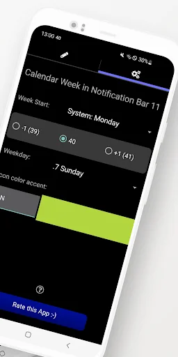 Calendar Week Number in status screenshot 2