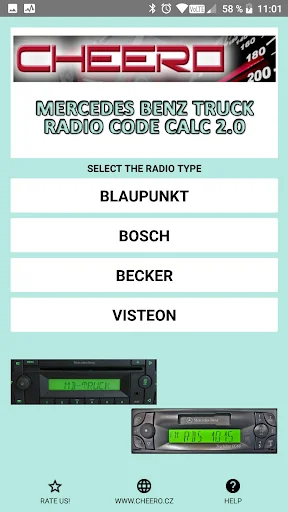 RADIO CODE for MERCEDES TRUCK