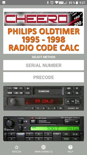 RADIO CODE for PHILIPS 95 - 98