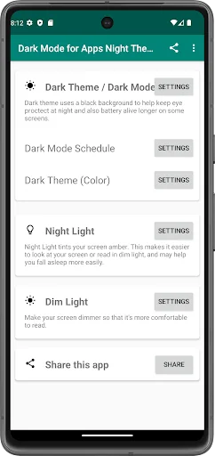 Dark Mode for Apps Night Theme screenshot 3