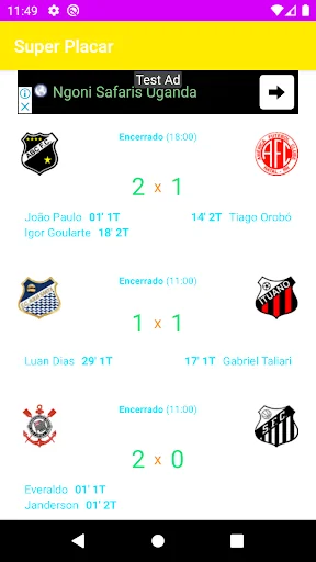 Super Placar - Jogos de Hoje
