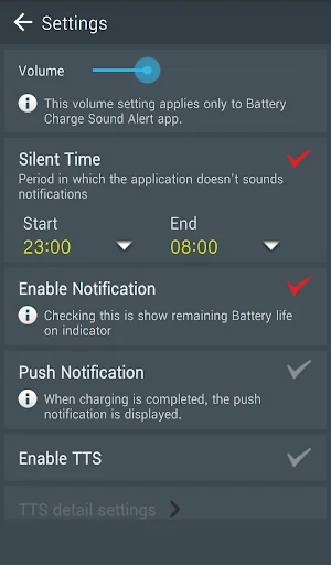 Battery charge sound alert screenshot 3
