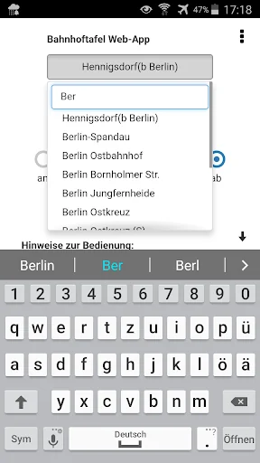 Bahnhoftafel mit GPS