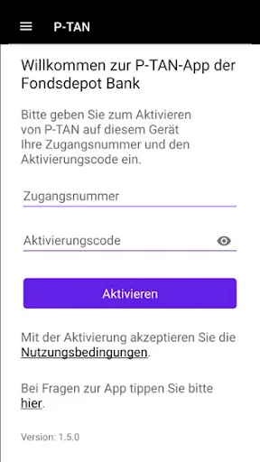 pushTAN-App Fondsdepot Bank