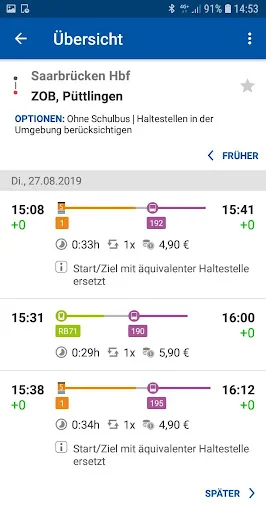 Saarfahrplan screenshot 3