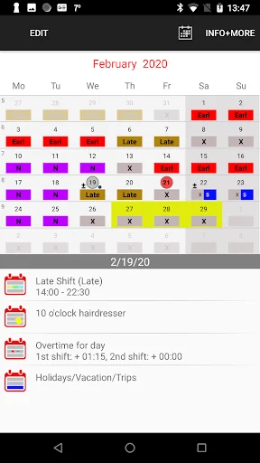 Roster-Calendar screenshot 1