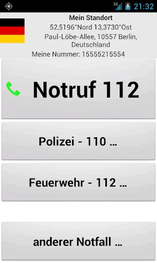 Mobile emergency call screenshot 1