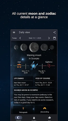 MoonWorx lunar calendar screenshot 1