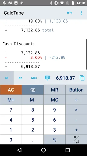 CalcTape Calculator with Tape screenshot 1