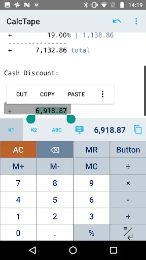CalcTape Calculator with Tape screenshot 2