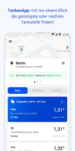 TankenApp mit Benzinpreistrend