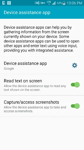 Device Assistance App Shortcut