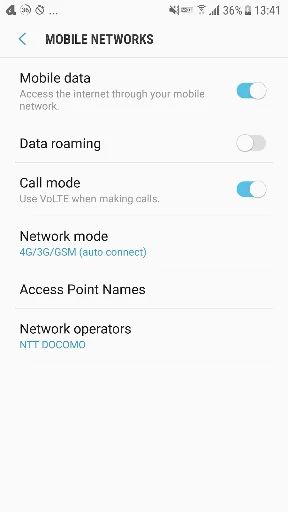 Network And Roaming Settings S