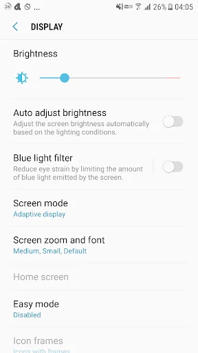 Display Settings Shortcut