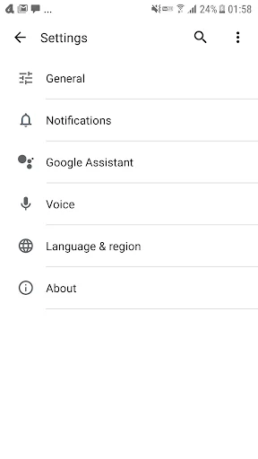 Search Settings Shortcut