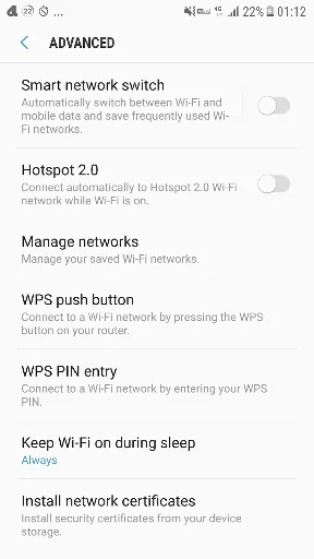 WiFi-IP Settings Shortcut