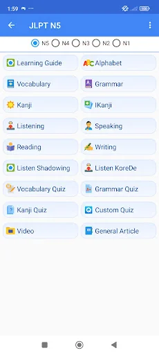 Learn Japanese JLPT N5-N1 JPro screenshot 2