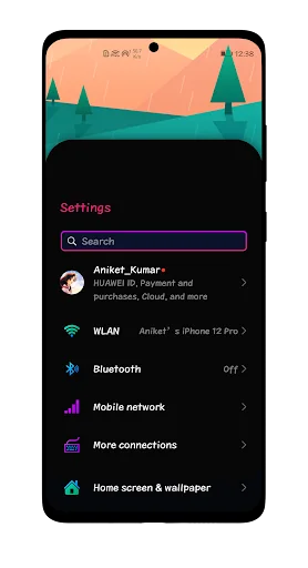 Material Card Dark EMUI Theme