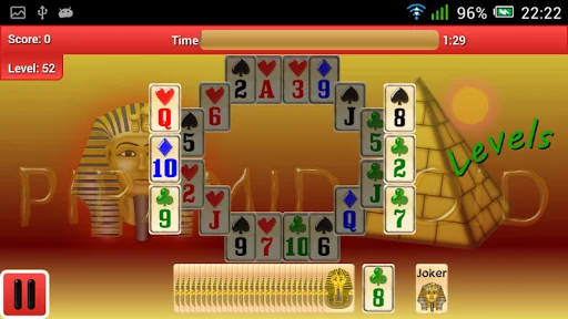 Piramidroid Levels. Card Game