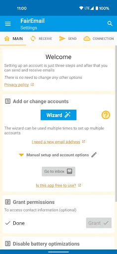FairEmail, privacy aware email screenshot 1