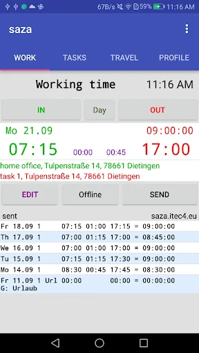 Saza: Work time GPS company