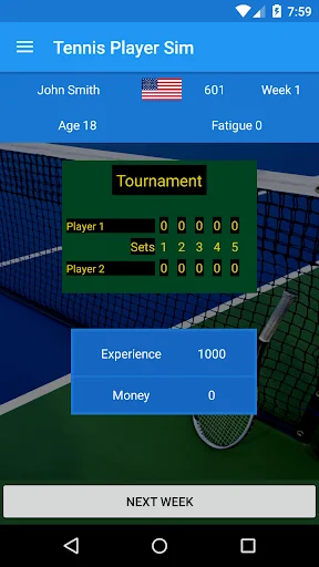 Tennis Player Sim screenshot 1